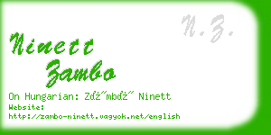 ninett zambo business card